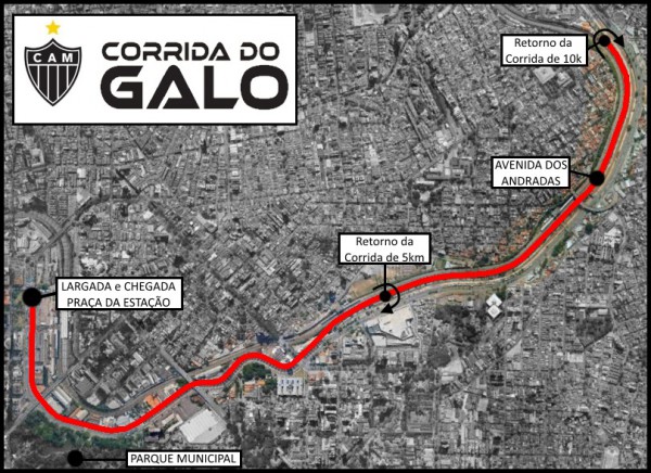 corrida do galo - mapa do percurso