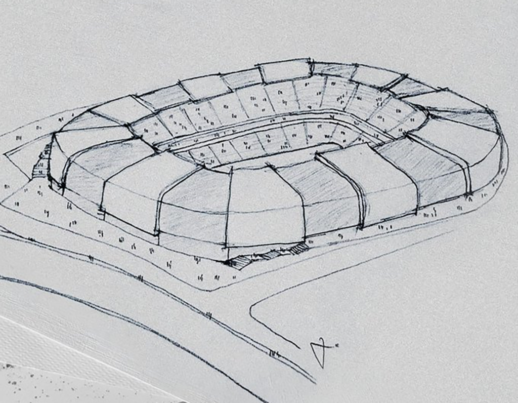 Primeiro desenho da Arena MRV